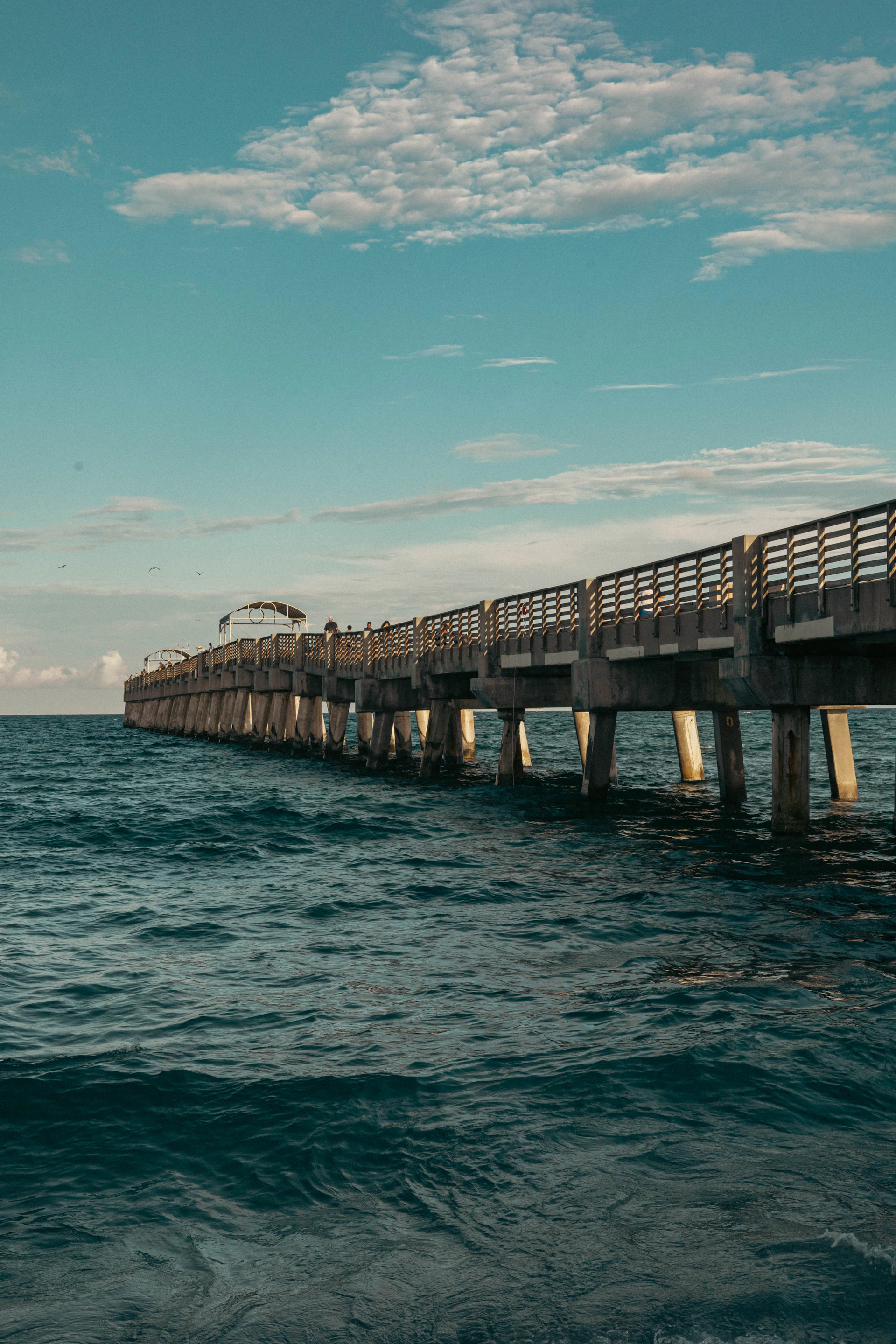a long bridge over water
