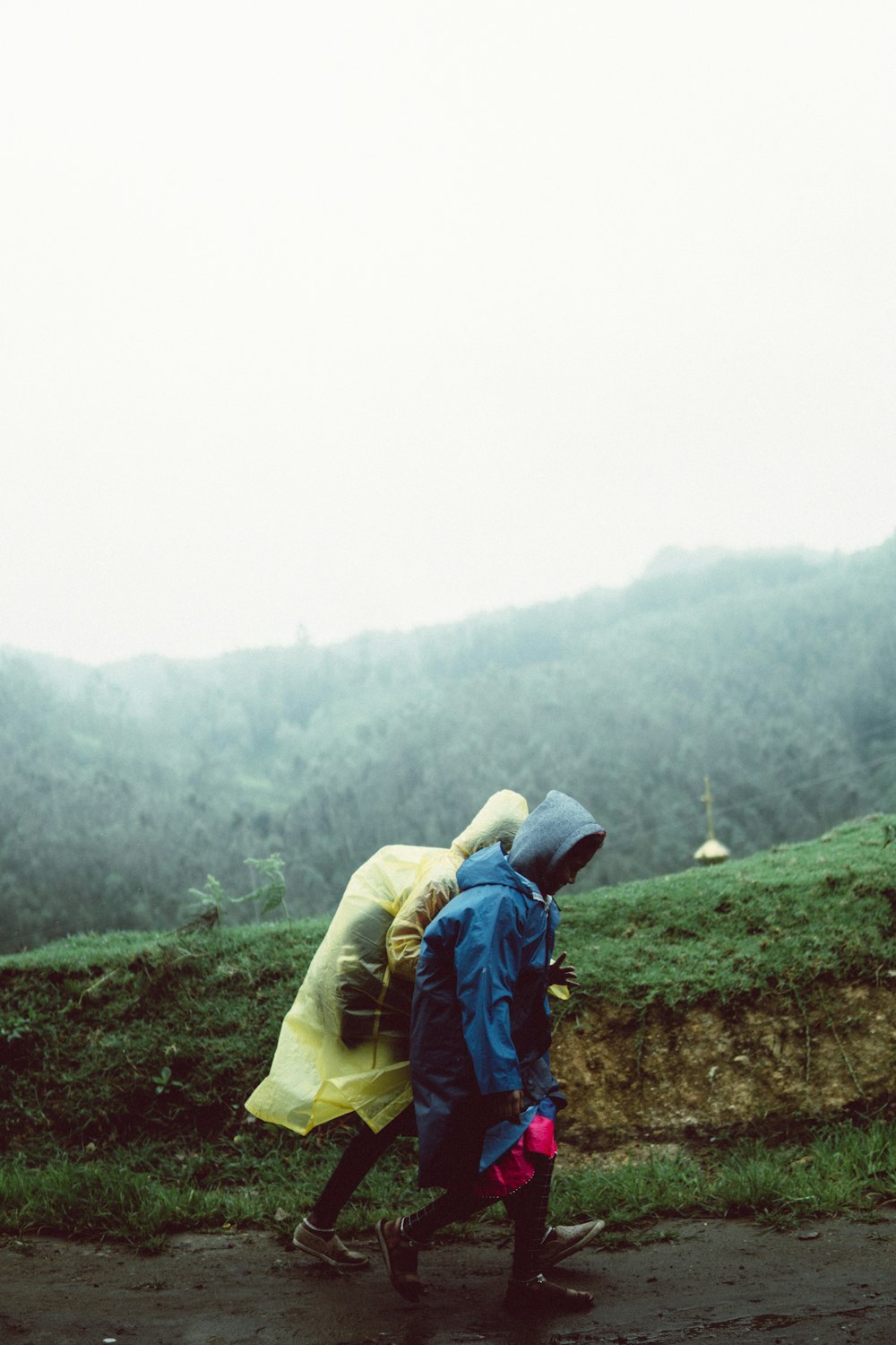 two people walking on a path