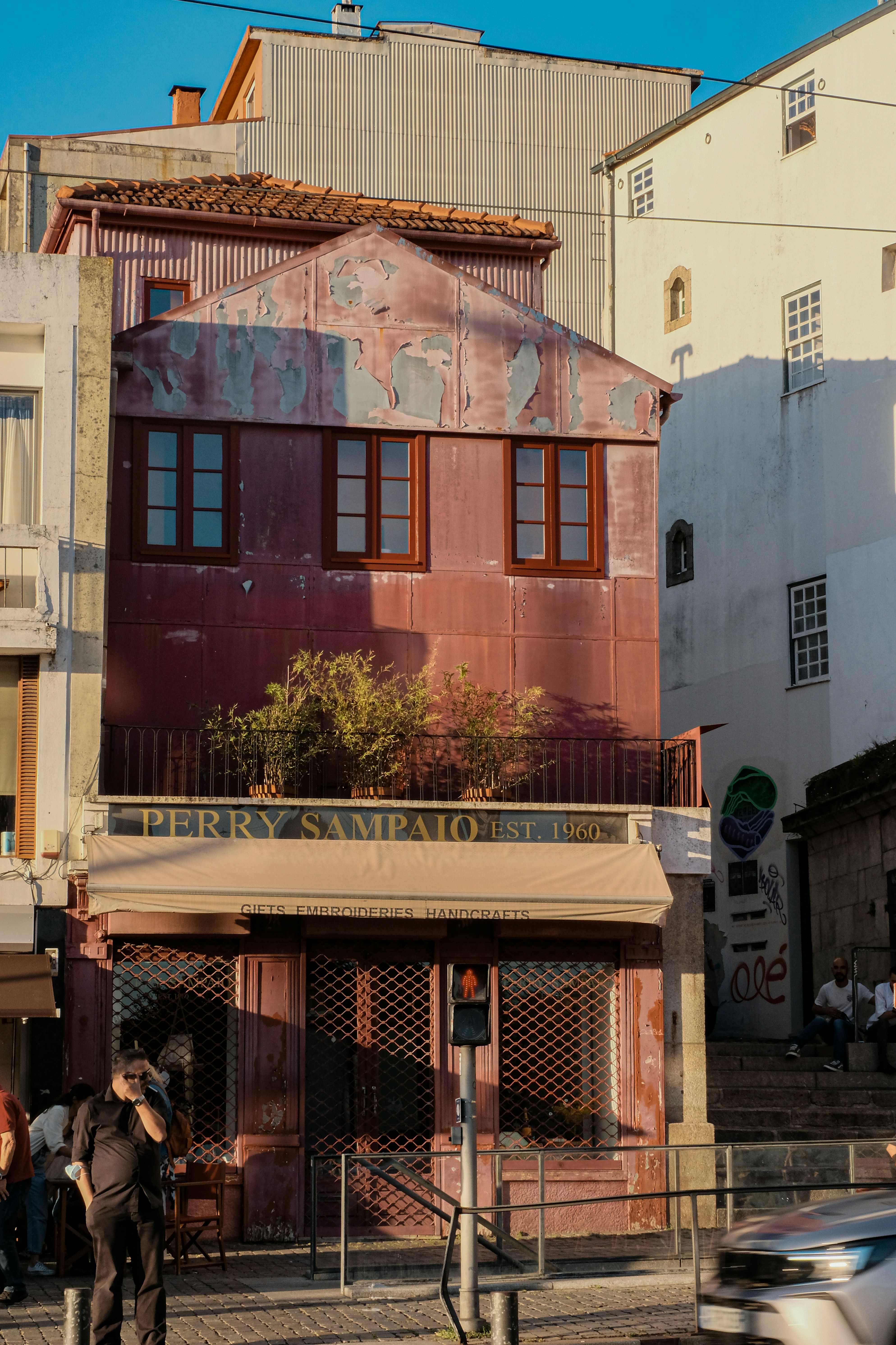 a building with a sign on it