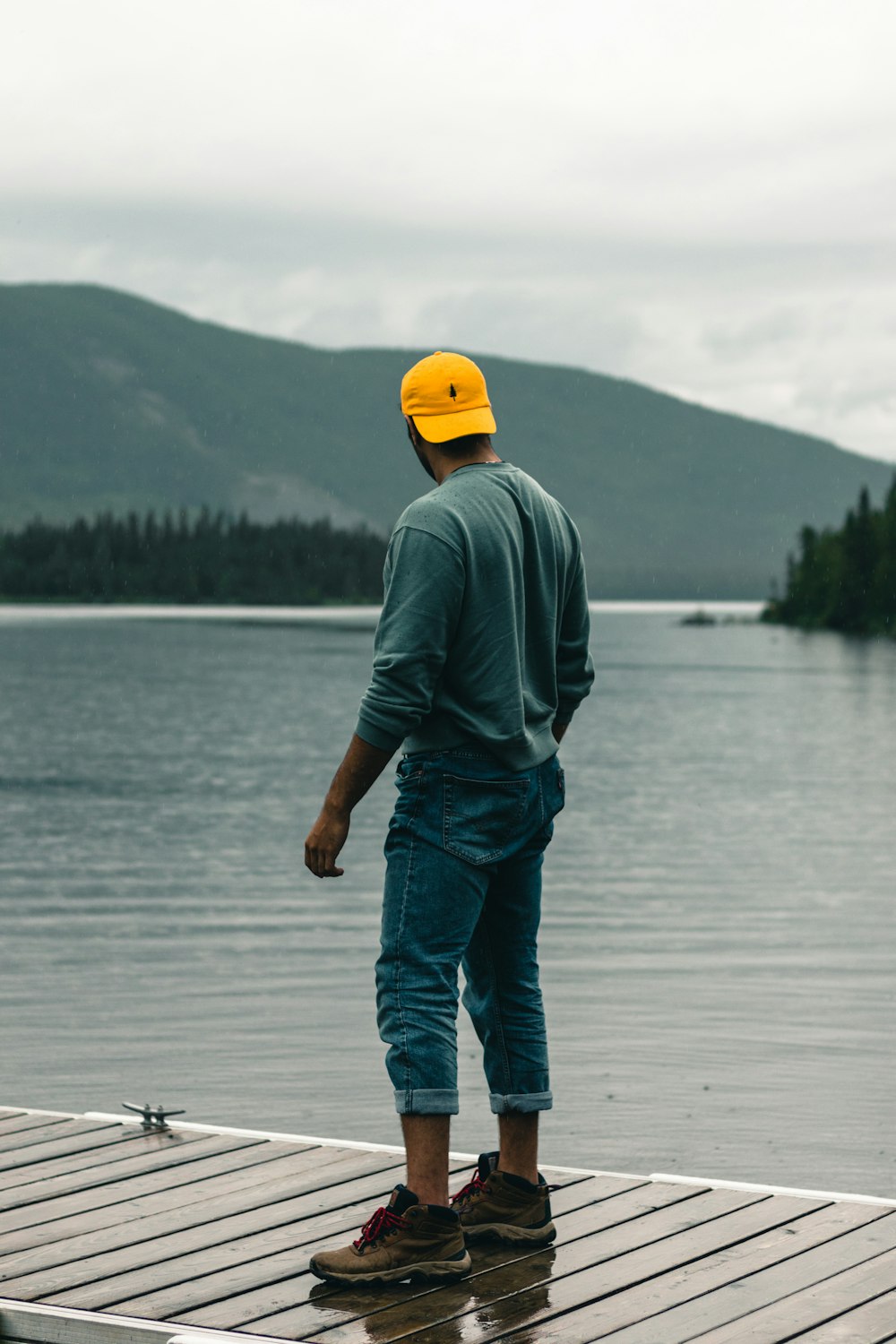 a man standing on a dock