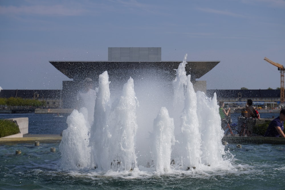 a large water fountain