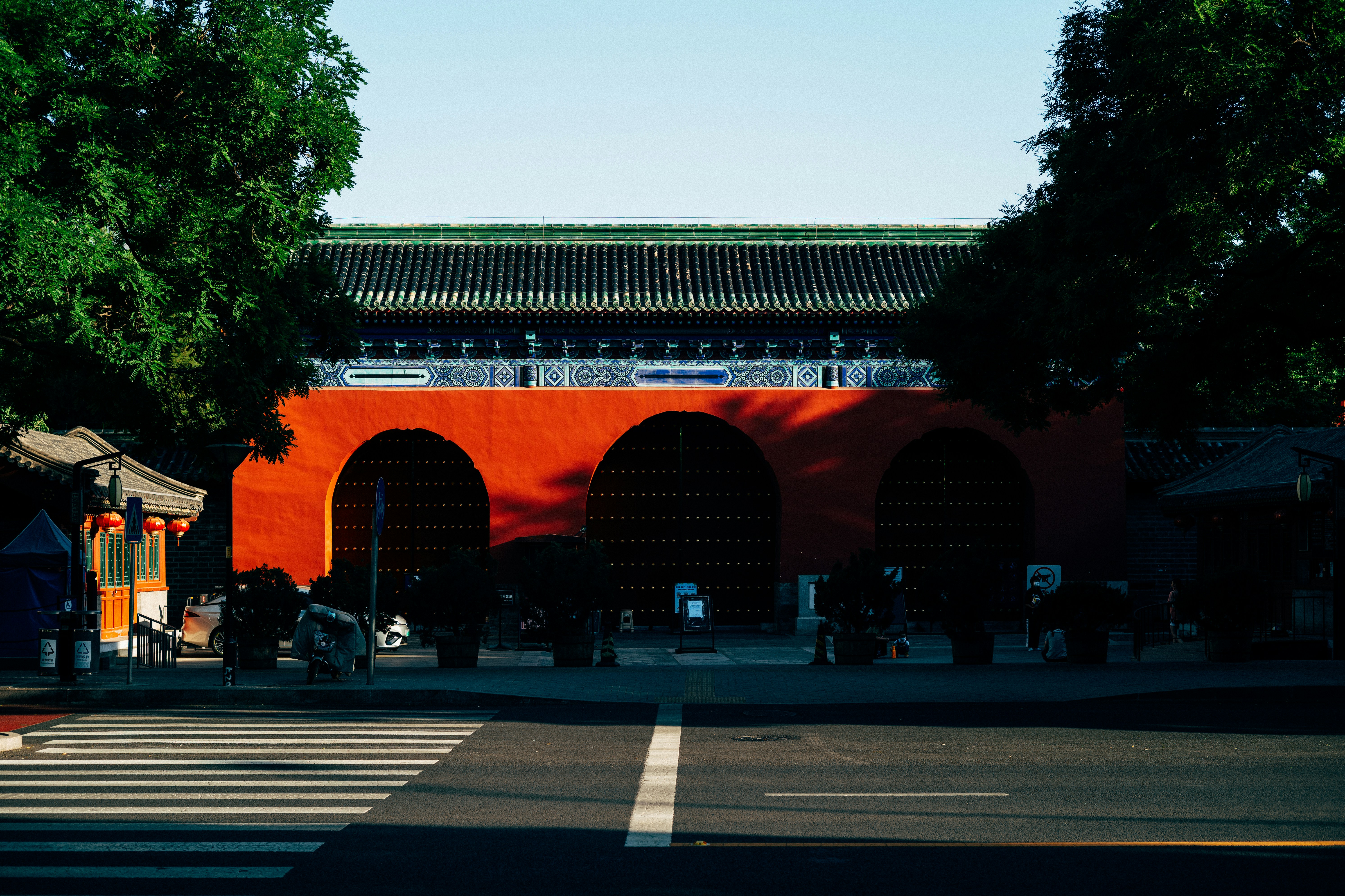 a building with a red roof