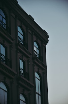 A serene view of a classic Glasgow tenement building.
