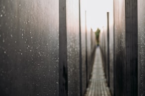 a person walking on a bridge