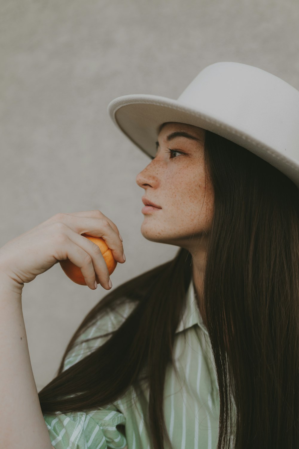 a woman wearing a hat