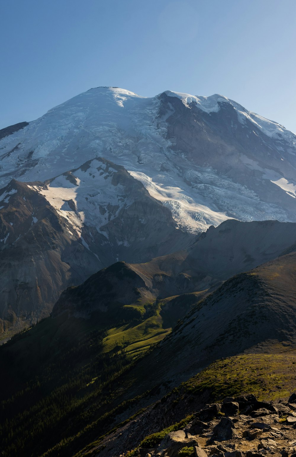 a mountain with snow