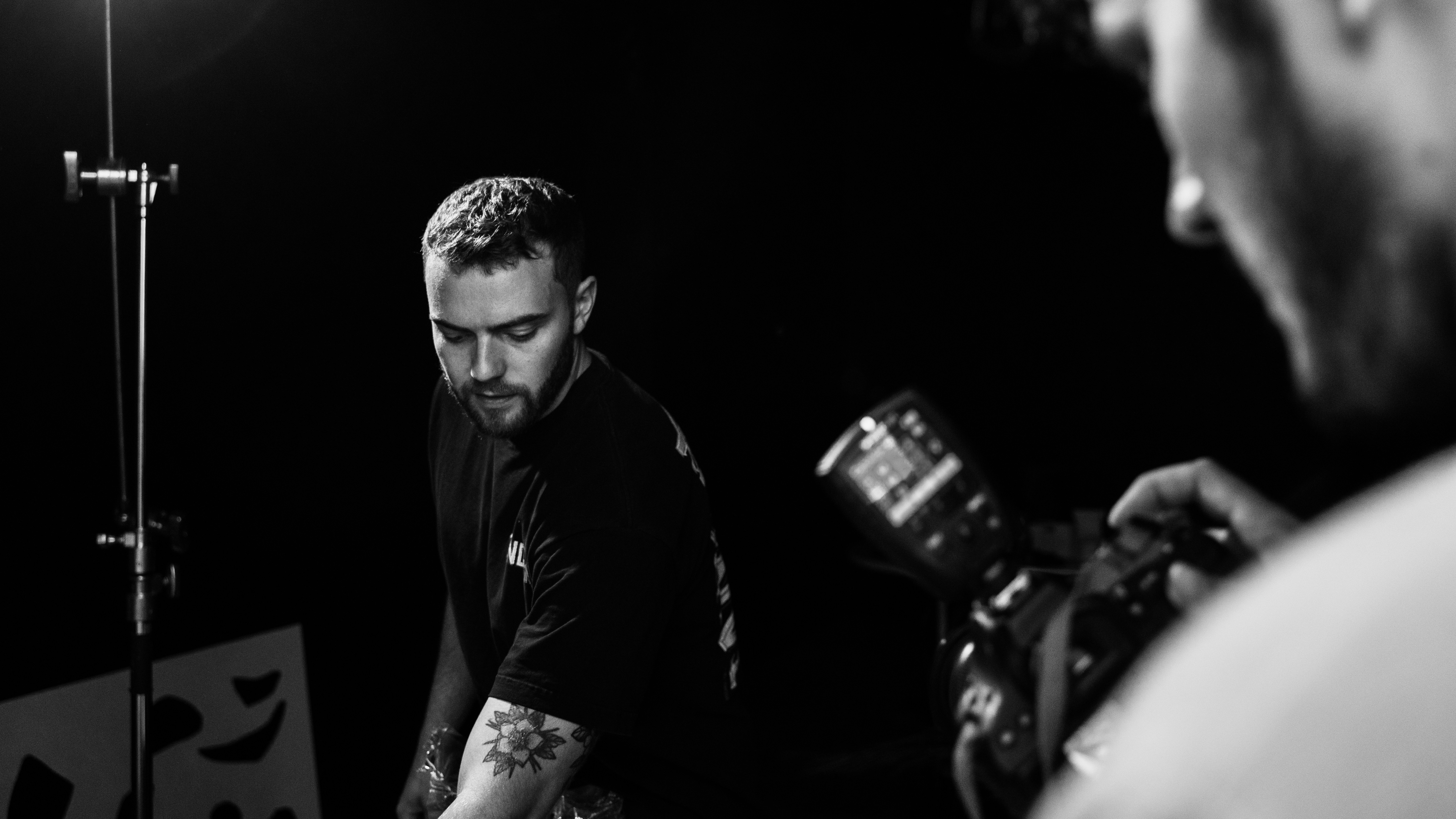 a man holding a camera