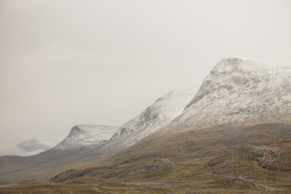 a mountain with snow