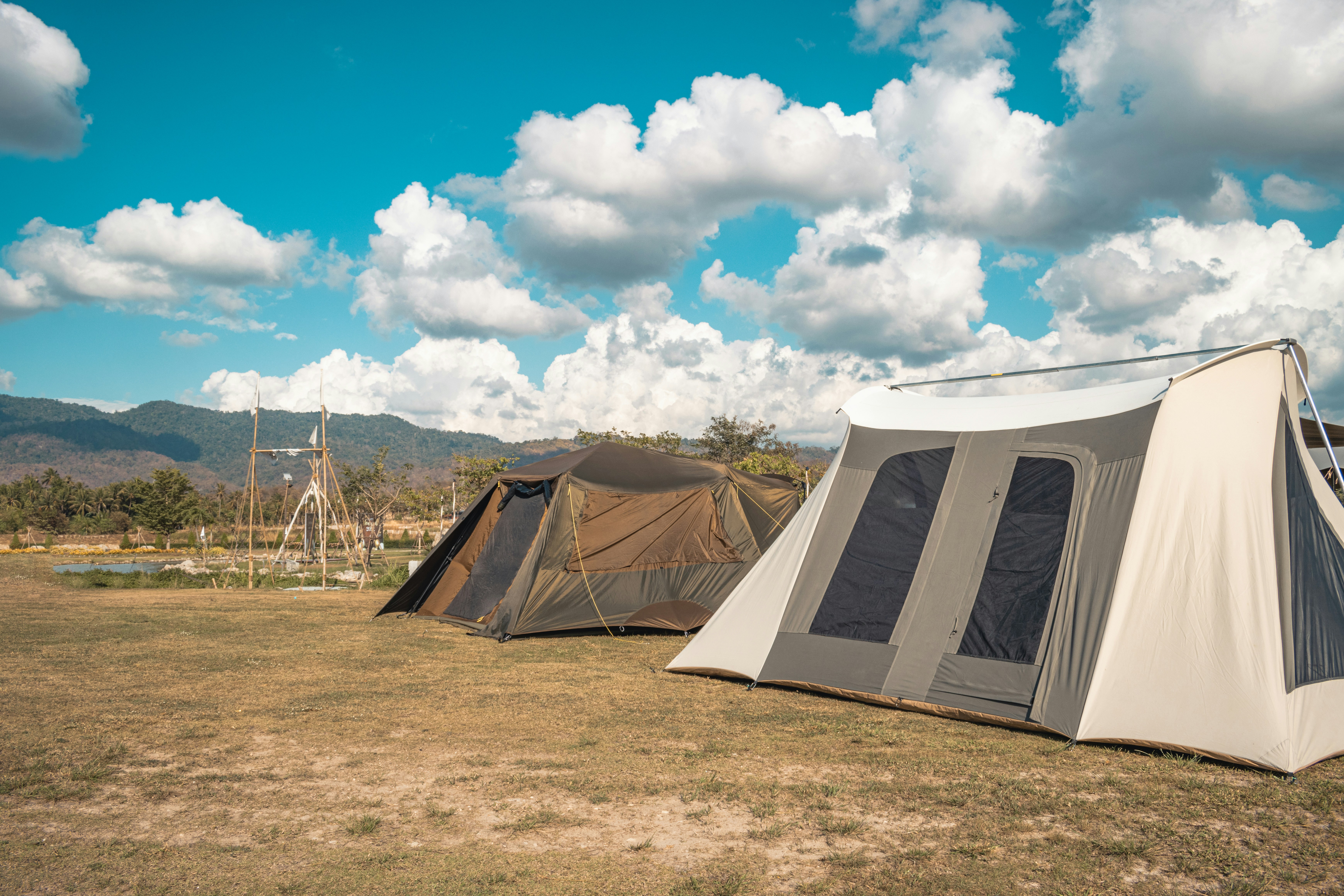 tented pitch with awning