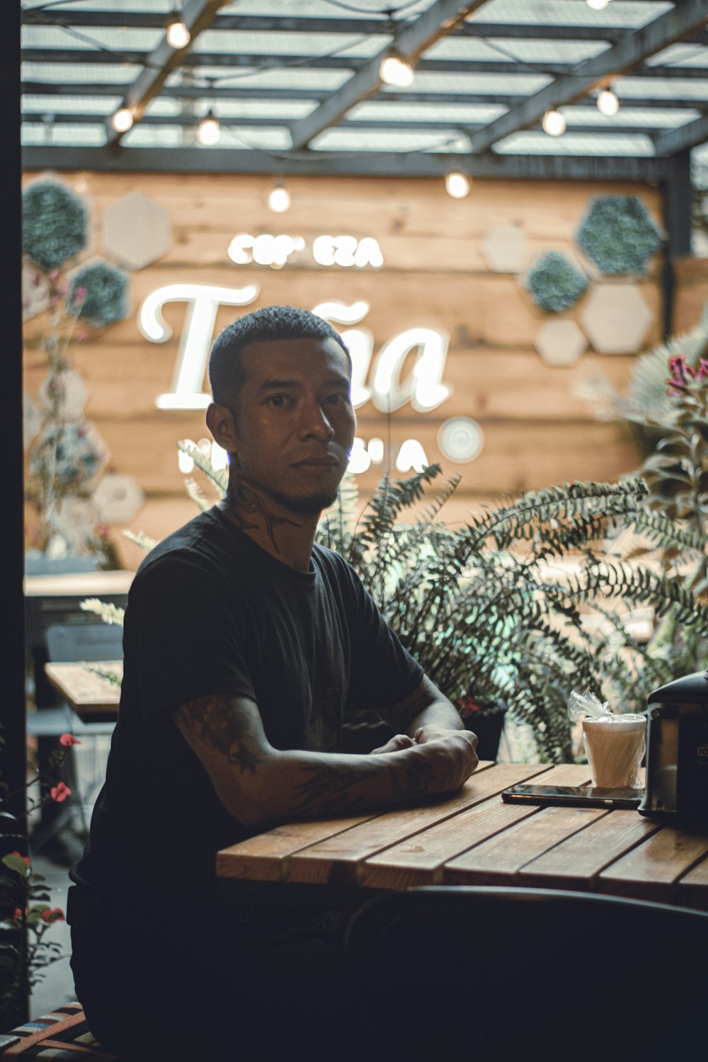 a man sitting at a table