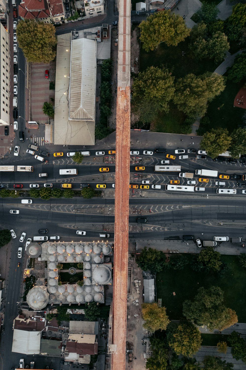a high angle view of a road