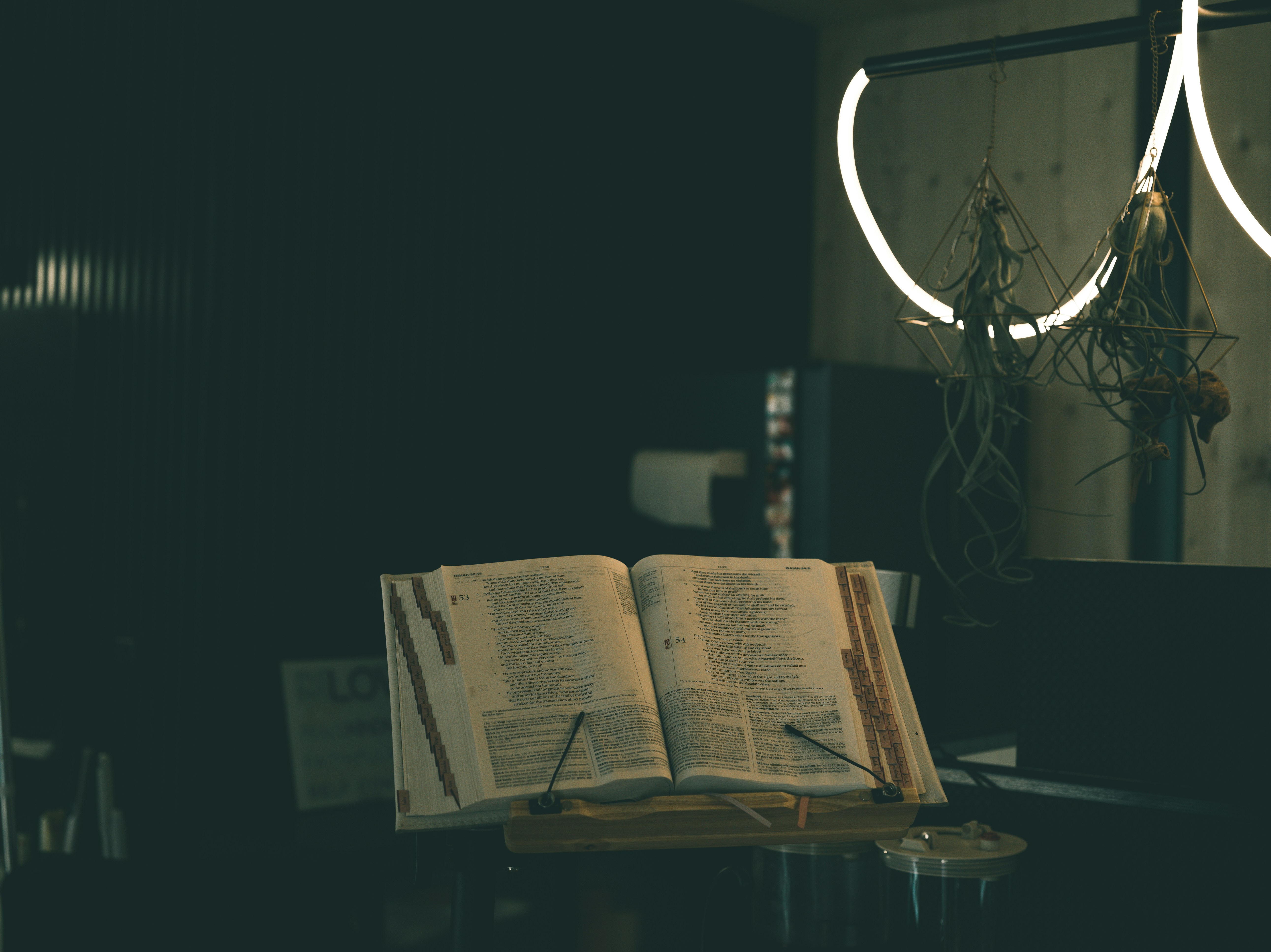 a book open on a table