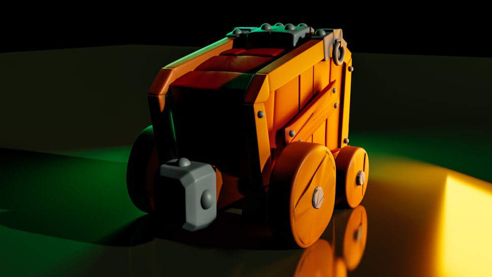 a close-up of a toy tractor
