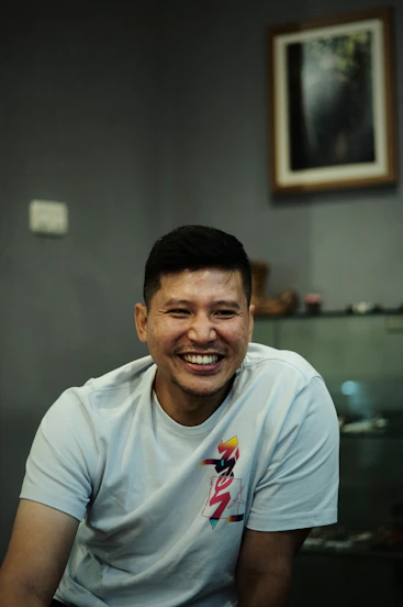 a man smiling for the camera