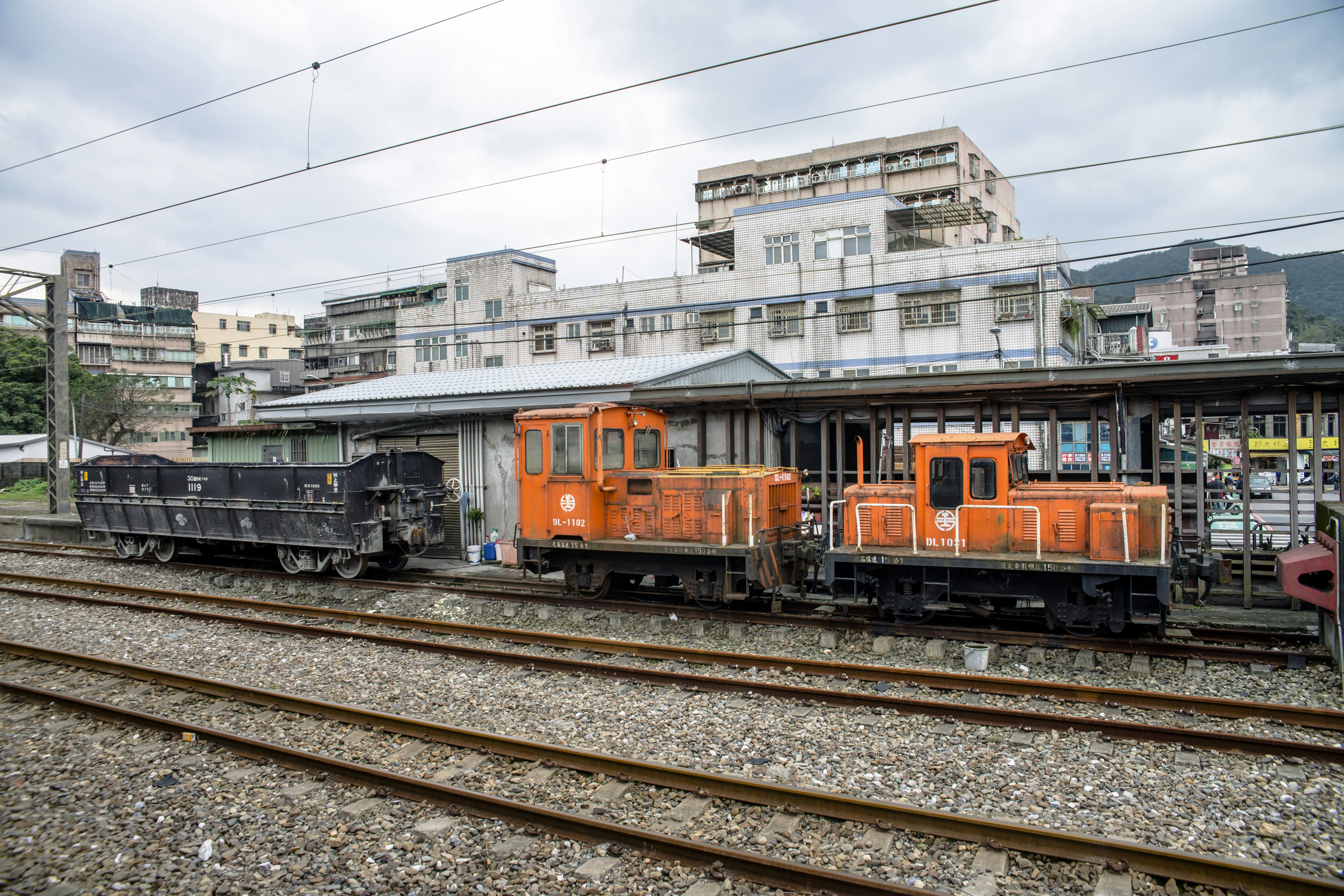 a train on the railway tracks