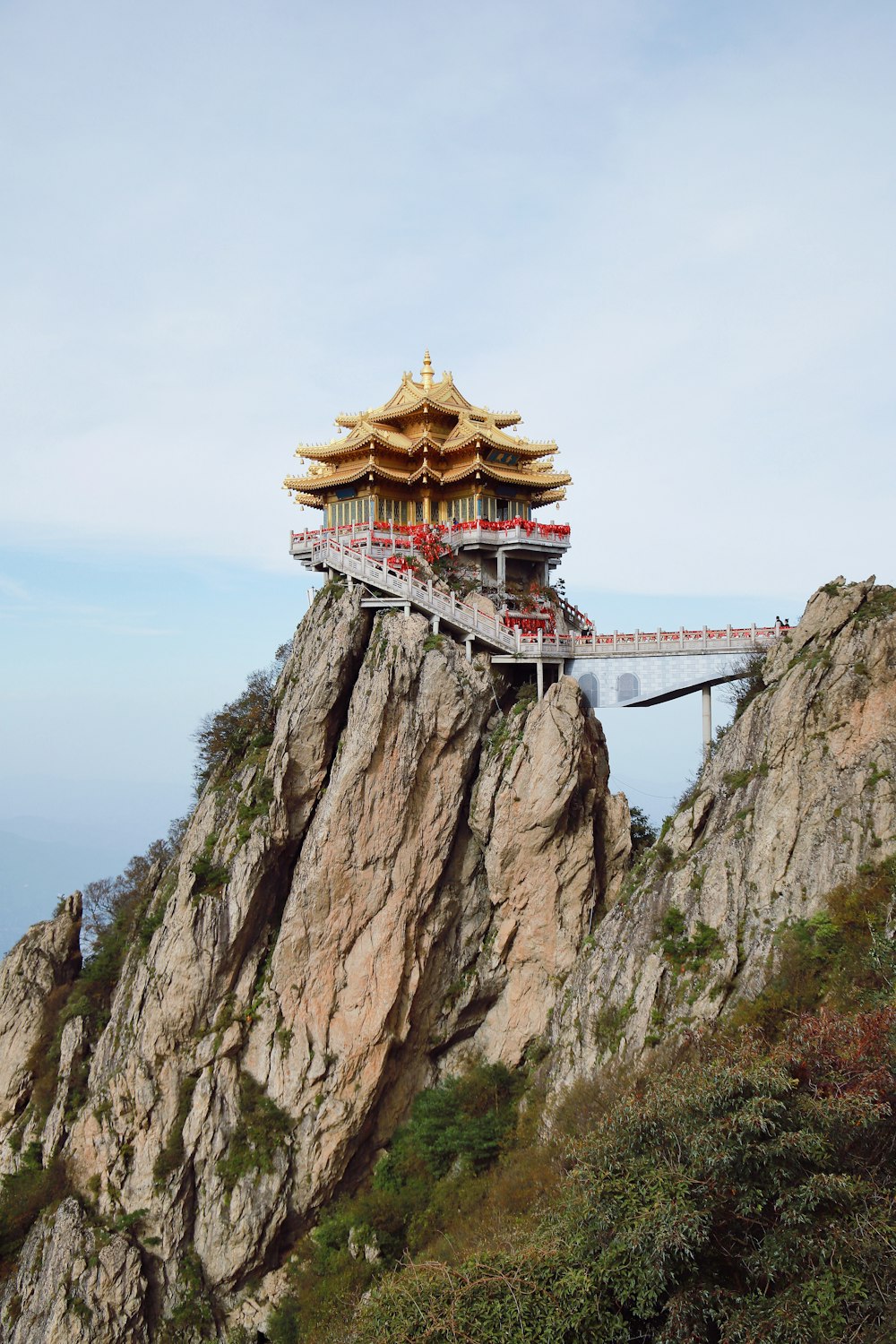 a building on a cliff