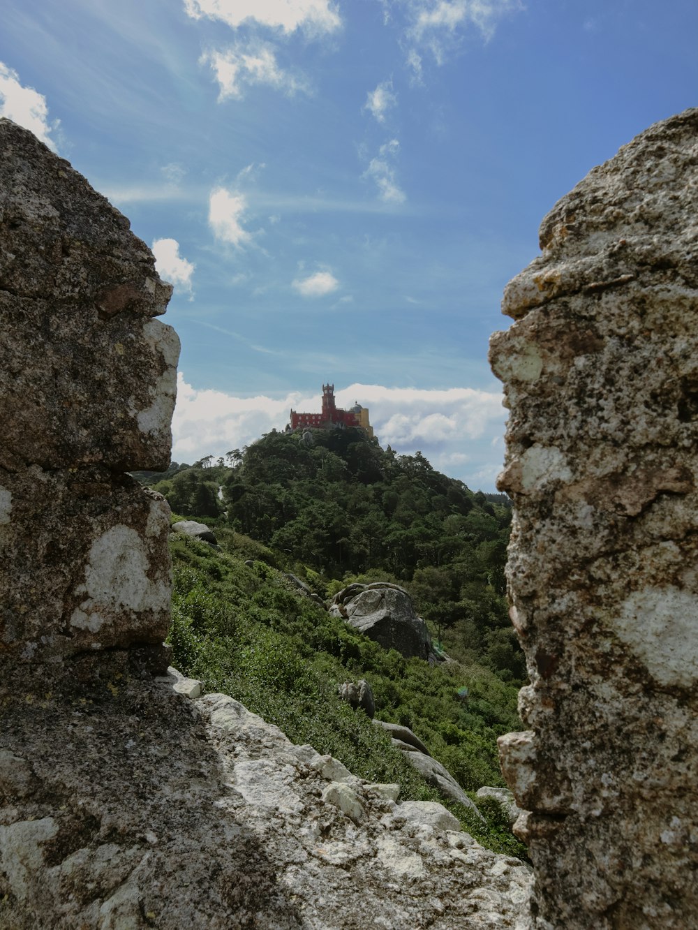 a building on a hill