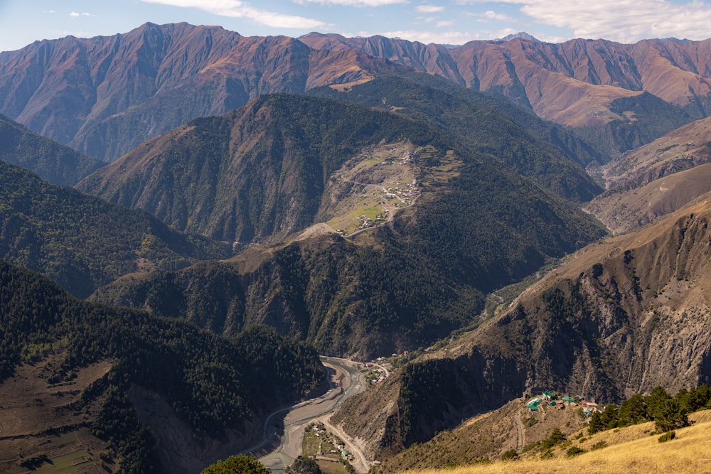 a winding road through a canyon