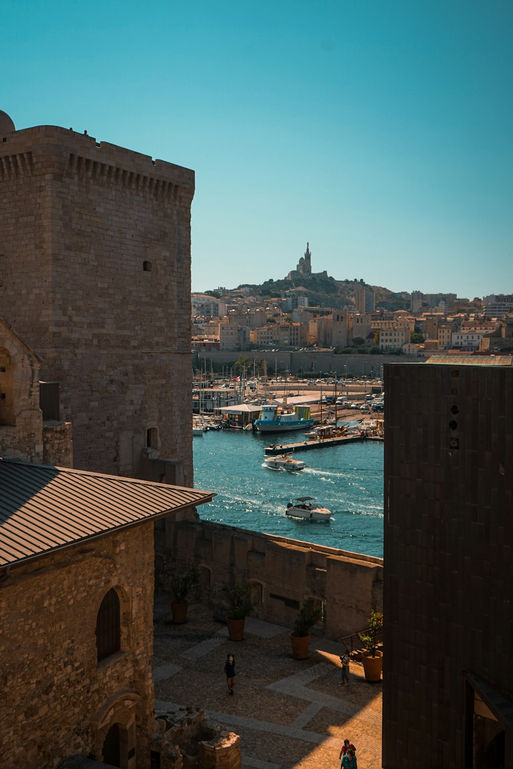 a city with boats in it