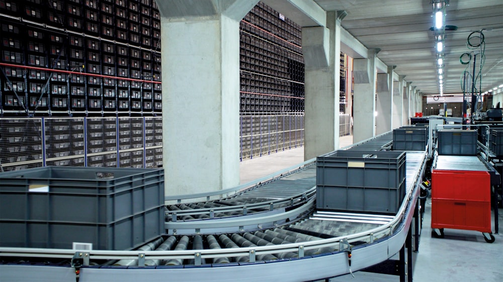 a warehouse with several machines