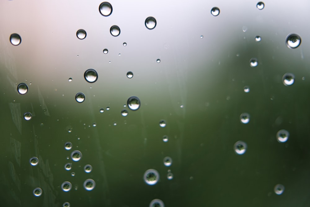 water drops on a glass