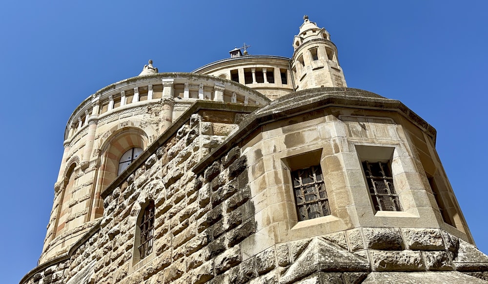 a stone building with a tower