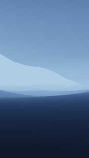 A modern abstract landscape visual in dark blue tones.