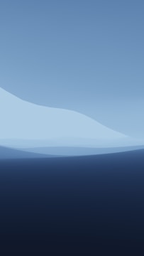 An abstract landscape featuring layered shades of blue. The composition resembles gentle waves or undulating hills, blending from dark navy to lighter sky blue tones.