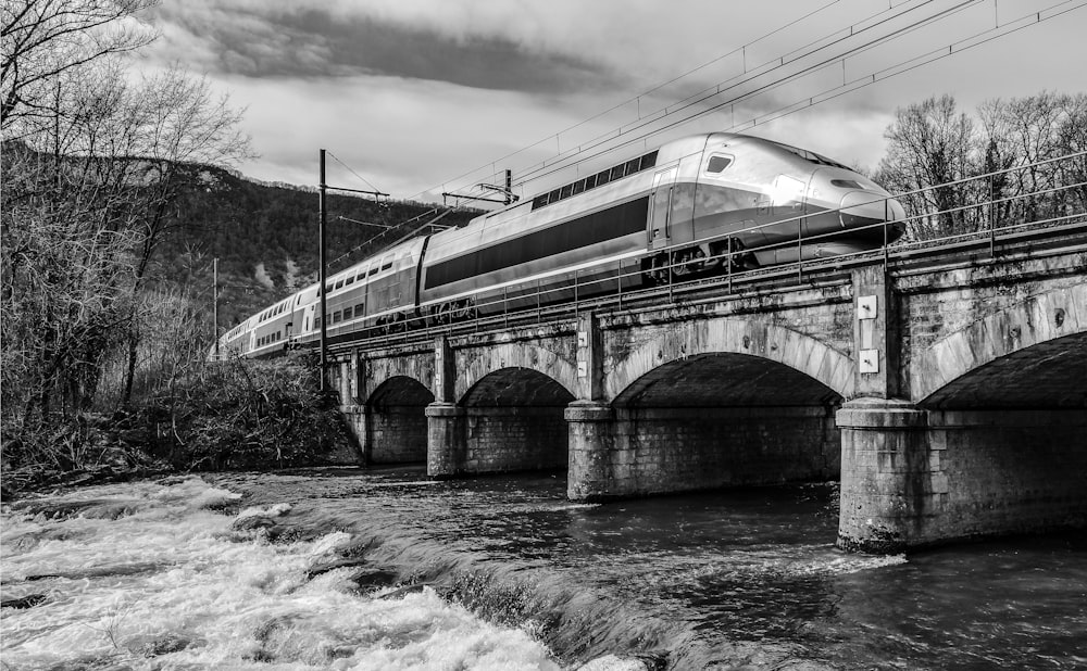 a train on a bridge