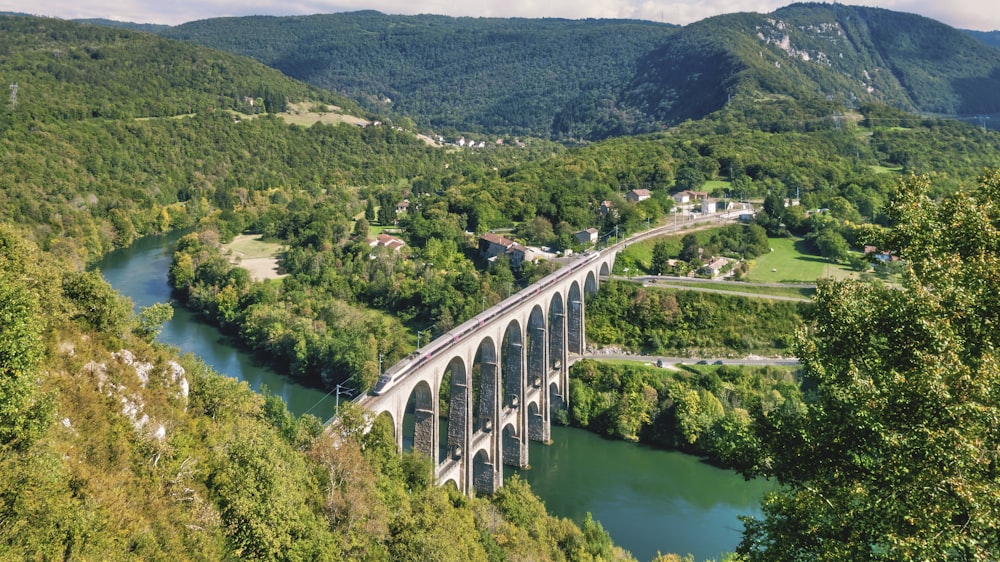 a bridge over a river