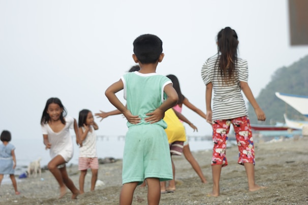 Children participating in a fun outdoor activity in Menorca.
