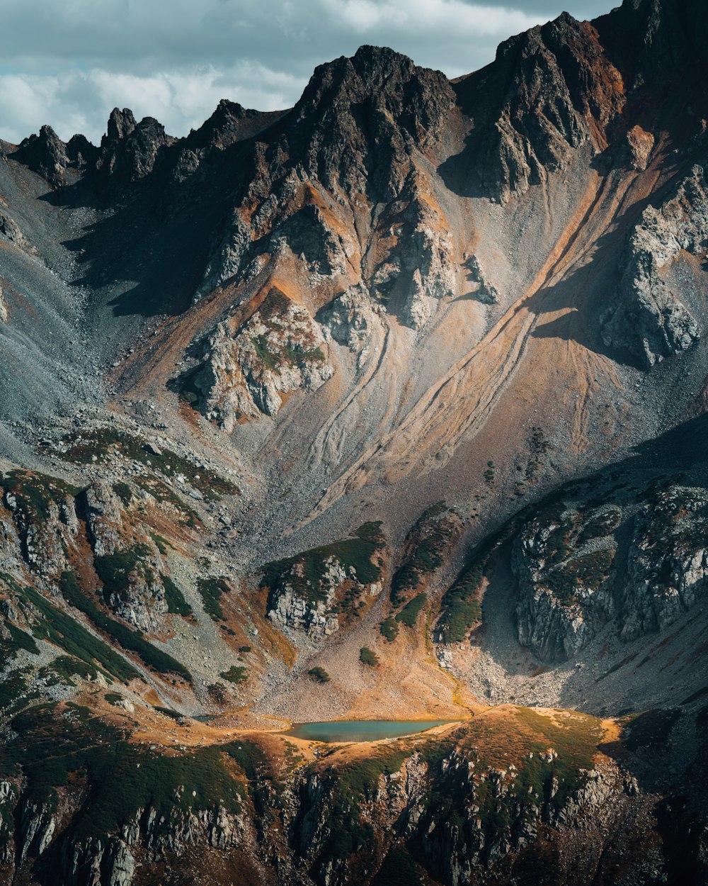 a canyon with a mountain in the background