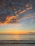 Close-up of a vibrant acrylic painting featuring a serene Gulf Coast sunset with textured brushstrokes.