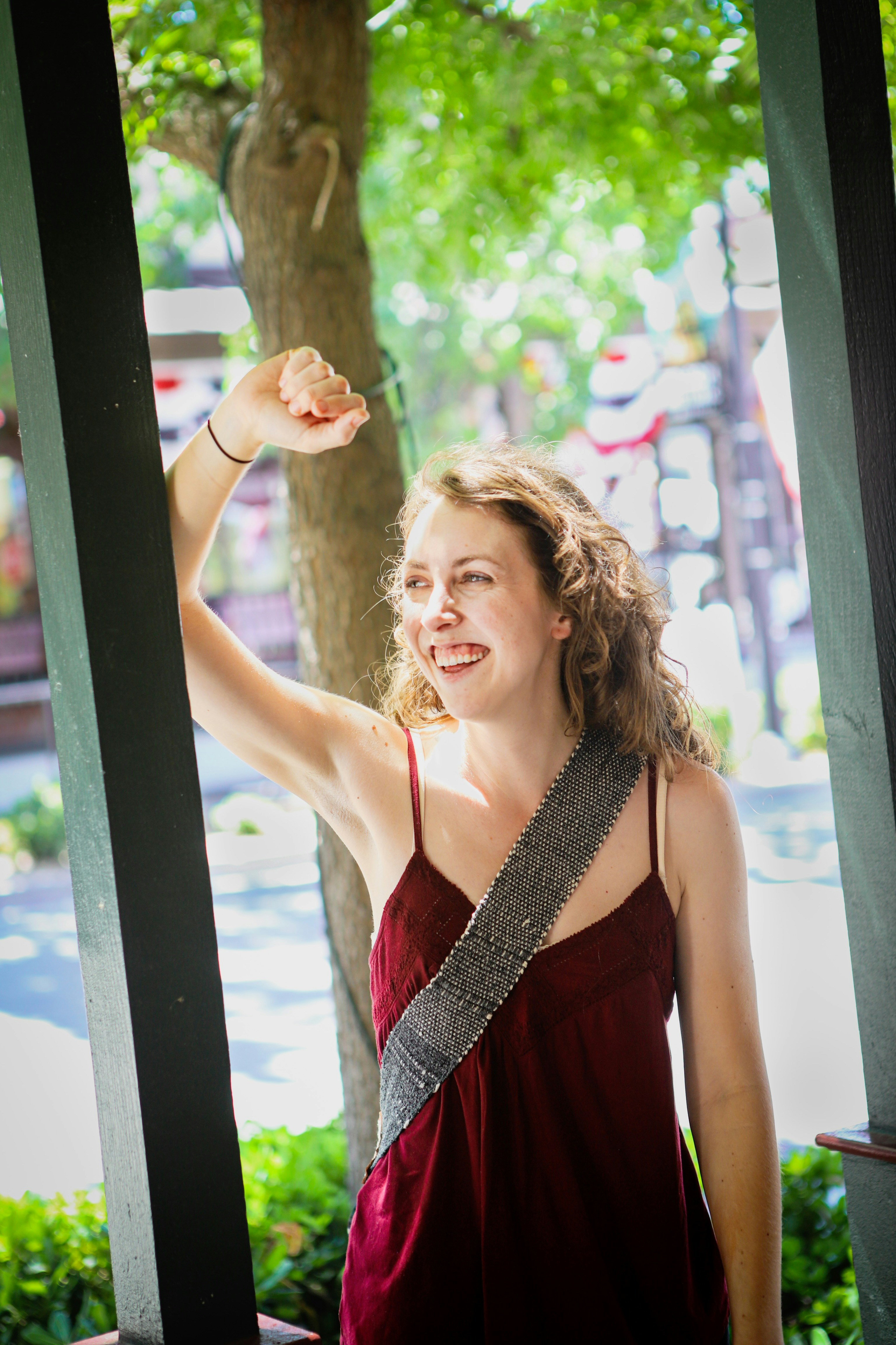 a person holding a tree