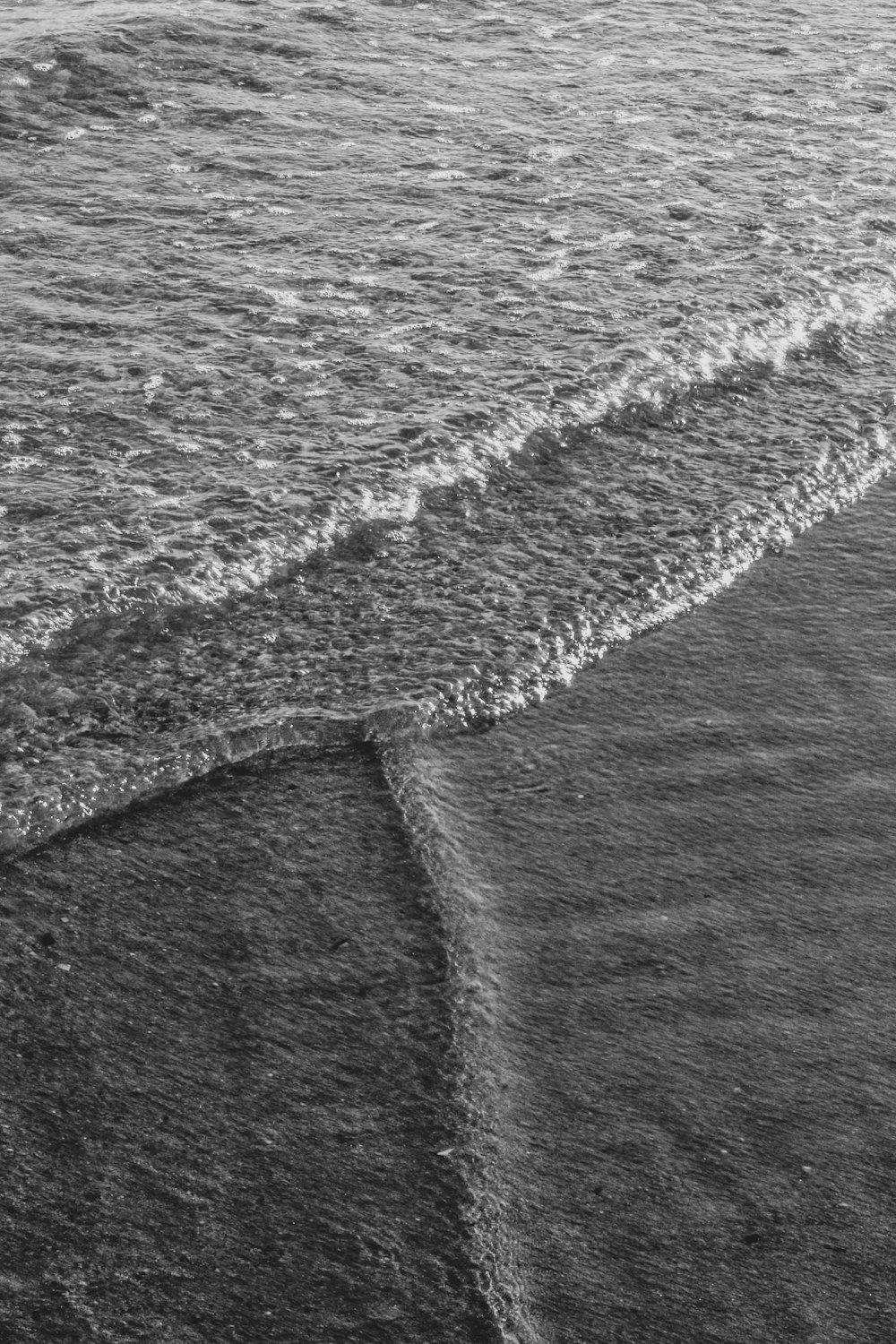 a black and white photo of a beach