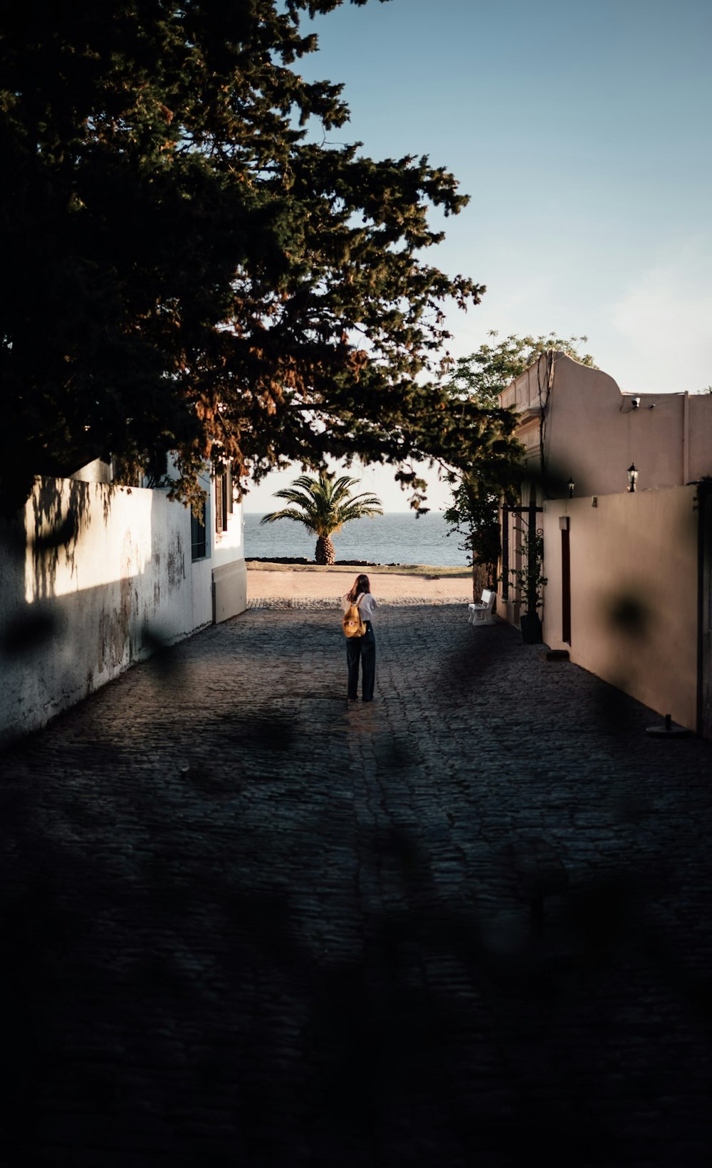 a person standing on a street