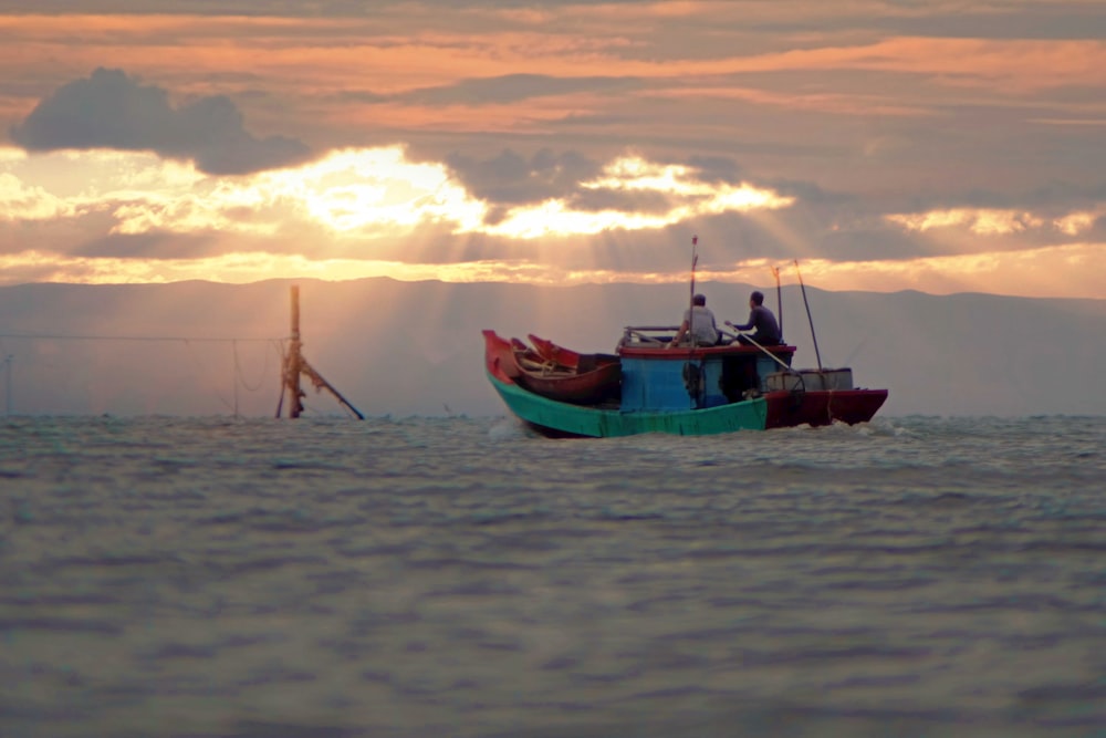 a boat sailing in the sea