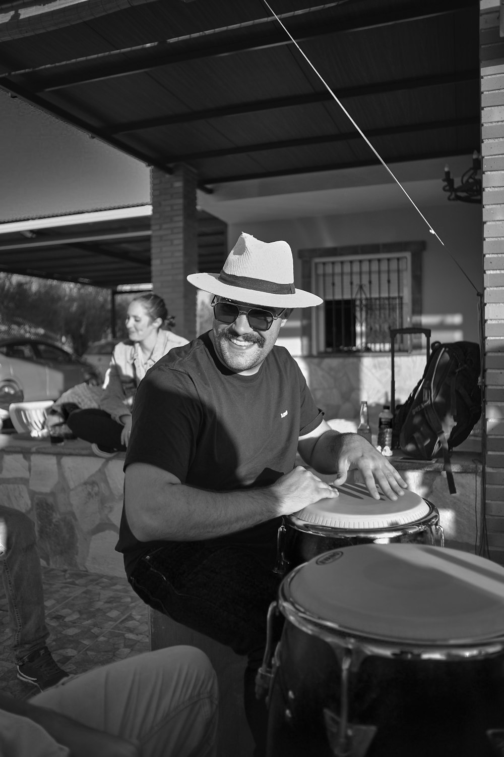 a man playing drums