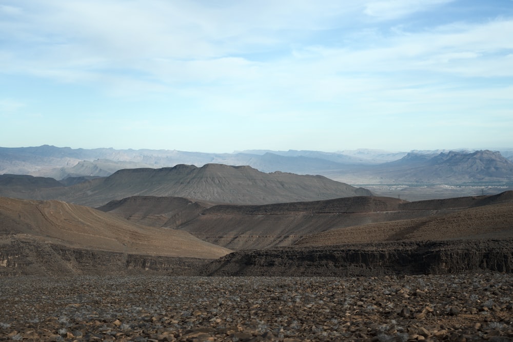 a landscape with hills and dirt