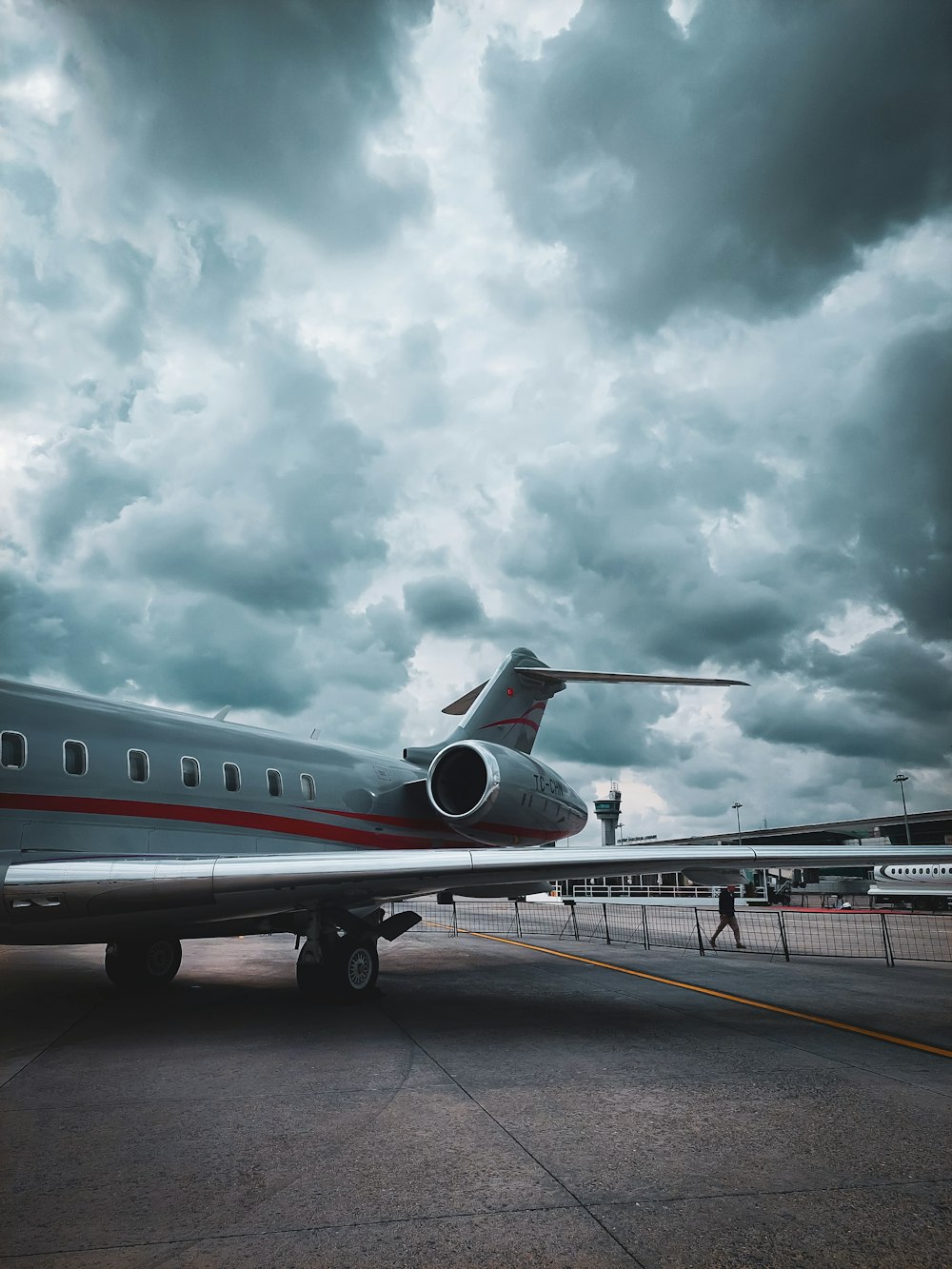 a large airplane on the runway