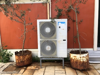 a white and black heater