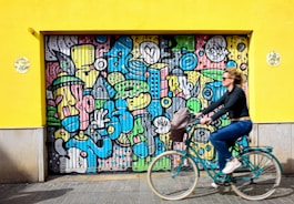 a person riding a bicycle