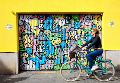 a person riding a bicycle