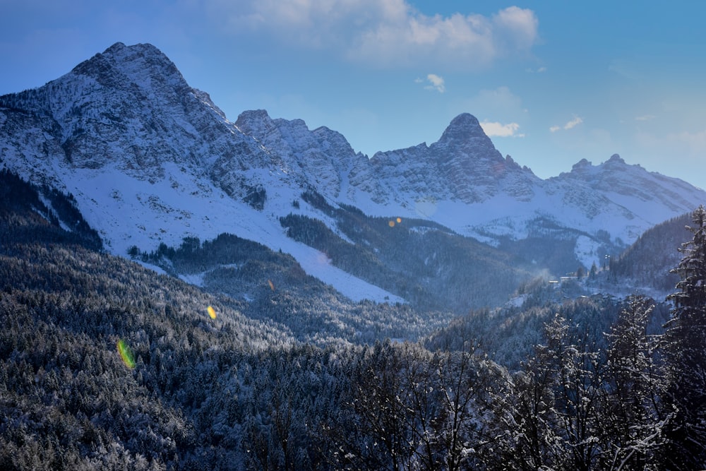 a snowy mountain range