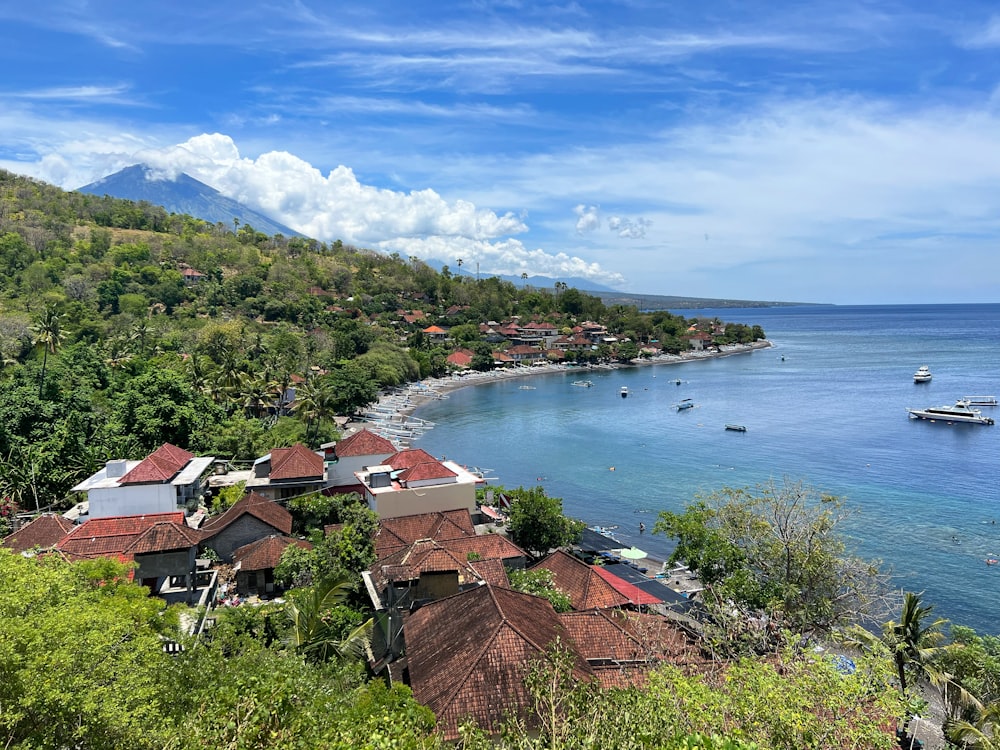 a town next to a body of water