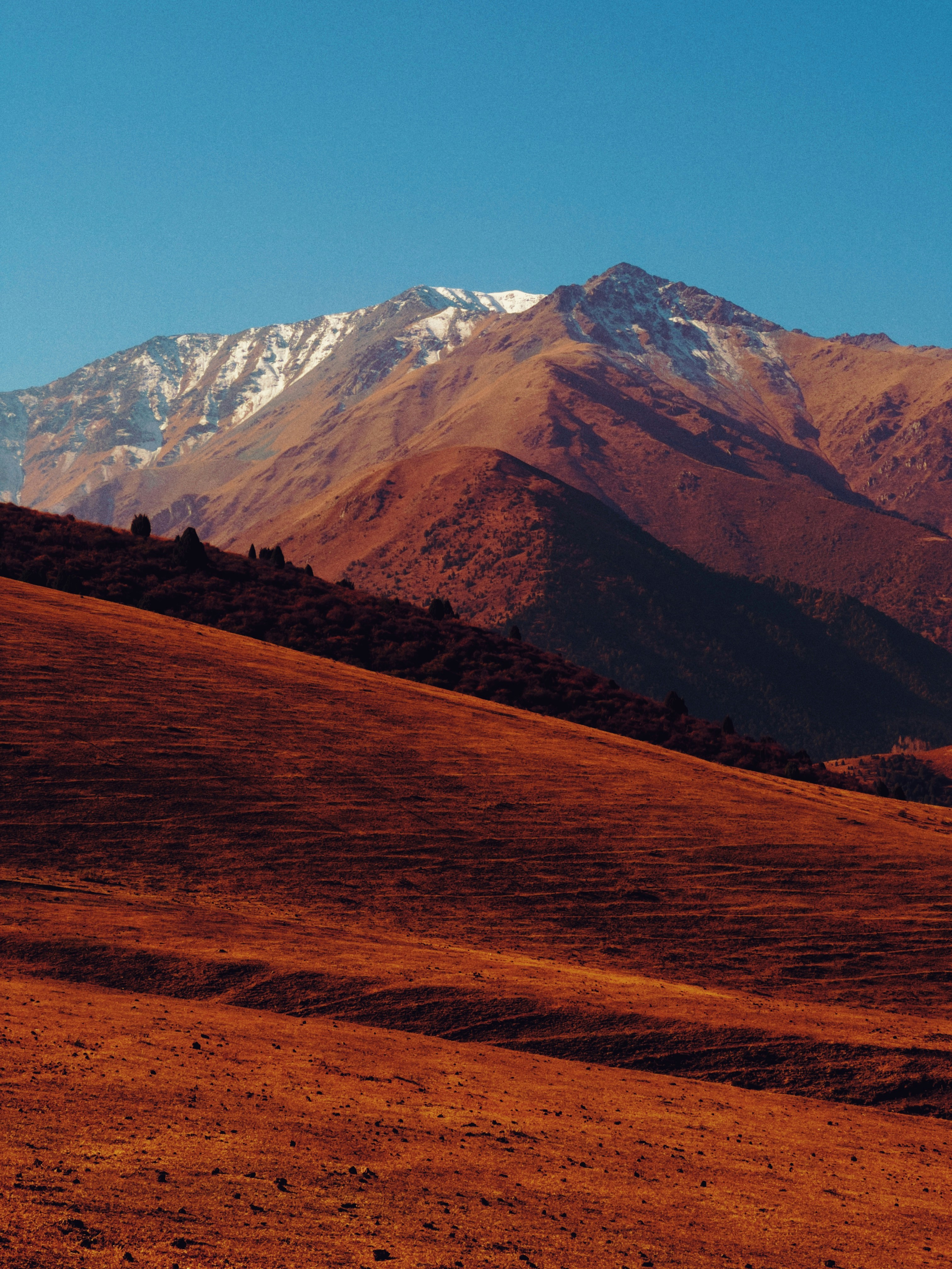 a mountain with snow