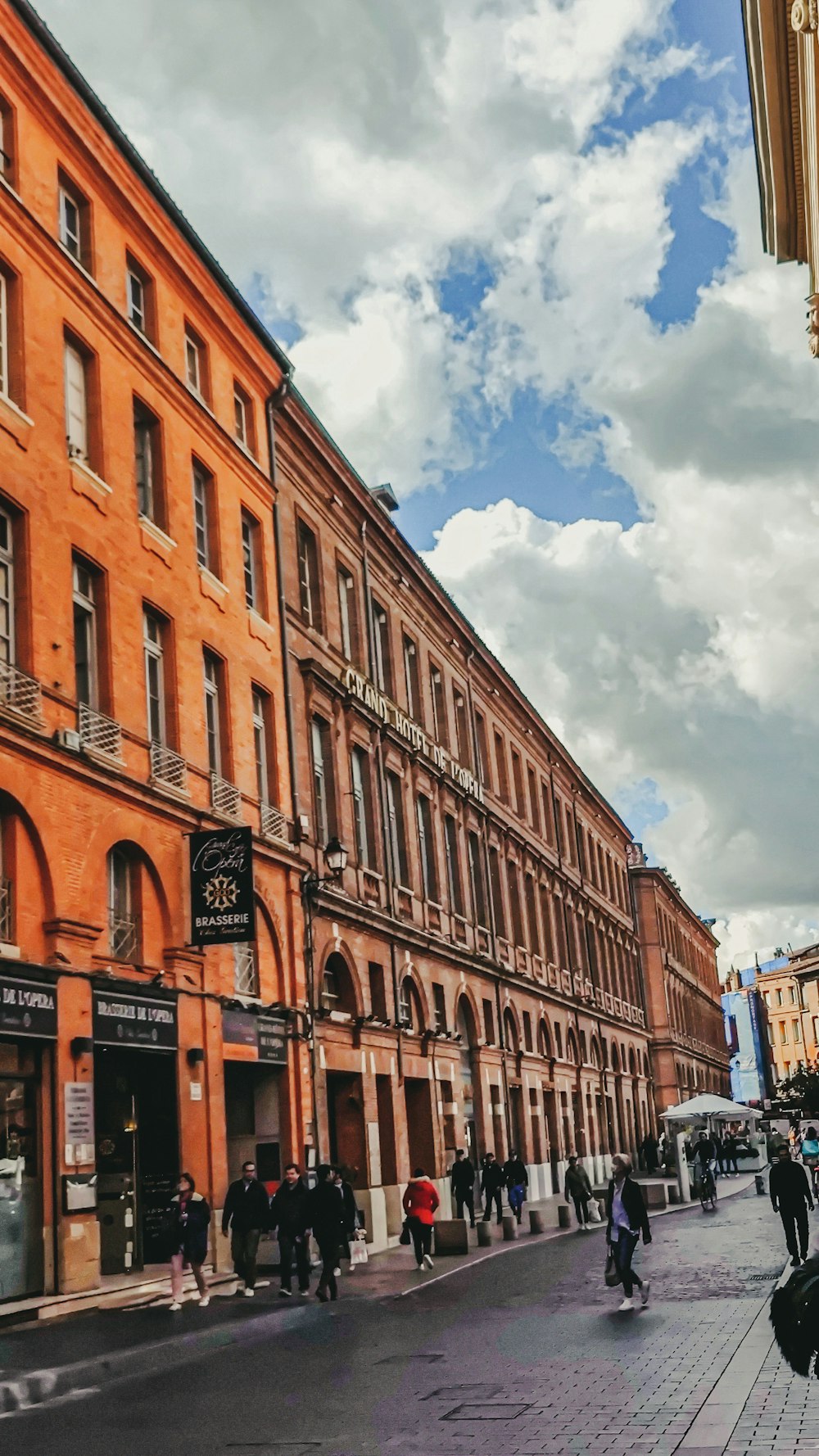 people walking on a street