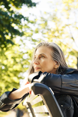a person sitting on a bench