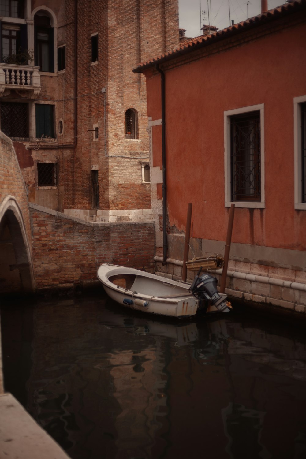 a boat in a canal