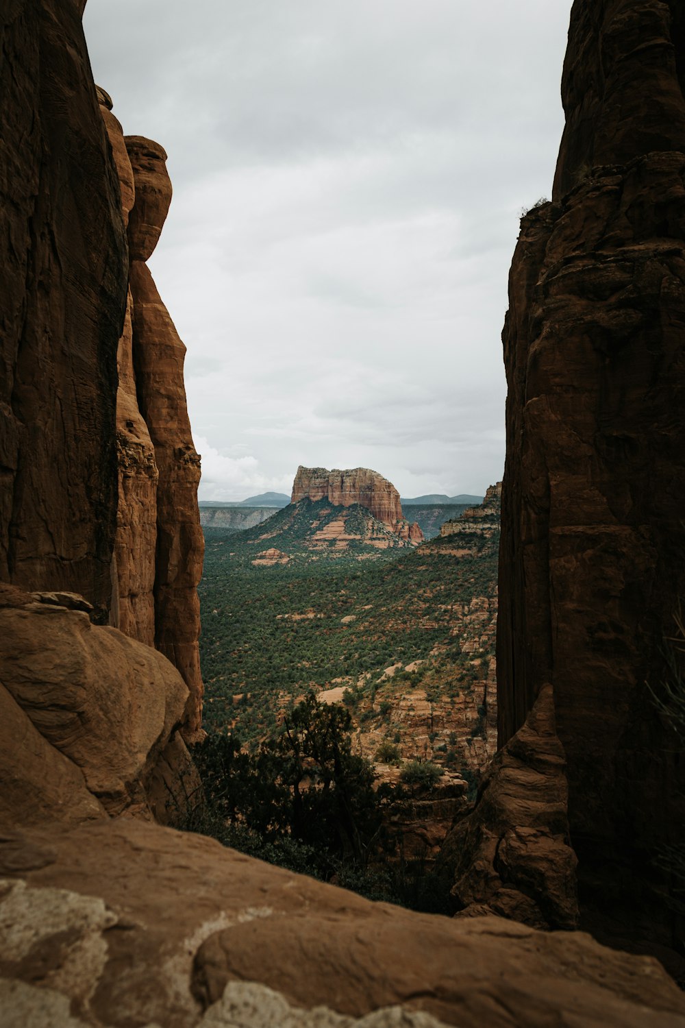 a view of a city from a cliff